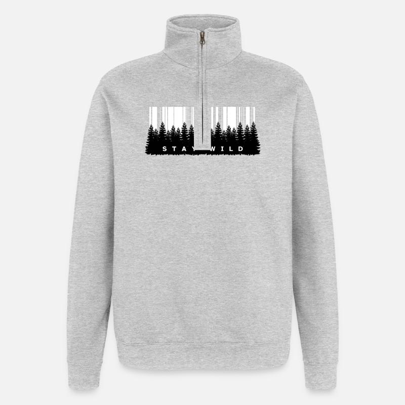 STAY WILD – Minimal Design - Quarter-Zip Sweatshirt - heather grey