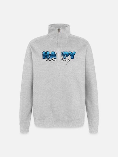 Happy Birthday, Congratulations, Birthday - Quarter-Zip Sweatshirt - heather grey