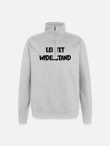 Leistet_wiederstand - Quarter-Zip Sweatshirt - heather grey