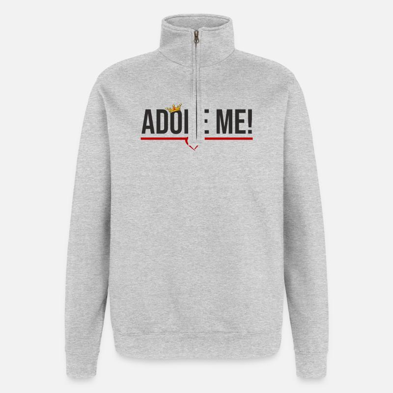 Édition Moineau de la Saint-Valentin - Sweat à zip 1/4 - gris chiné