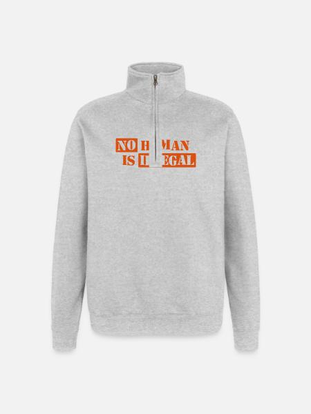 No Human Is Illegal - Quarter-Zip Sweatshirt - heather grey