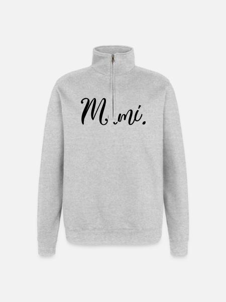Mami Frauen Geschenk Liebe - Quarter-Zip-Sweatshirt - Grau meliert