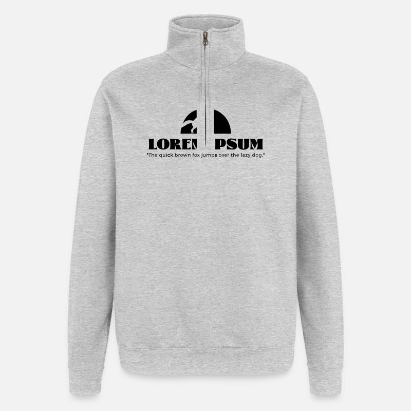 Lorem Ipsum « Le brun vif ... - Sweat à zip 1/4 - gris chiné