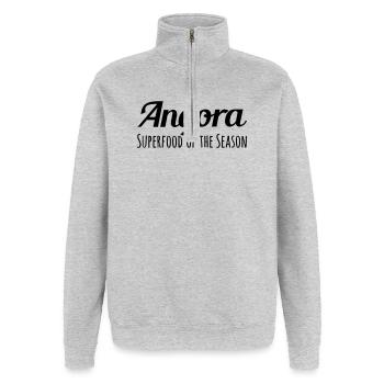 Superfood of the Season - Quarter-Zip-Sweatshirt - Grau meliert - Vorne - AI Model Female 172 light (172cm) & AI Model Male 178 dark (178cm)