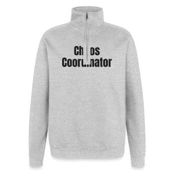 Chaos Koordinator - Quarter-Zip-Sweatshirt - Grau meliert - Vorne - AI Model Female 172 light (172cm) & AI Model Male 178 dark (178cm)