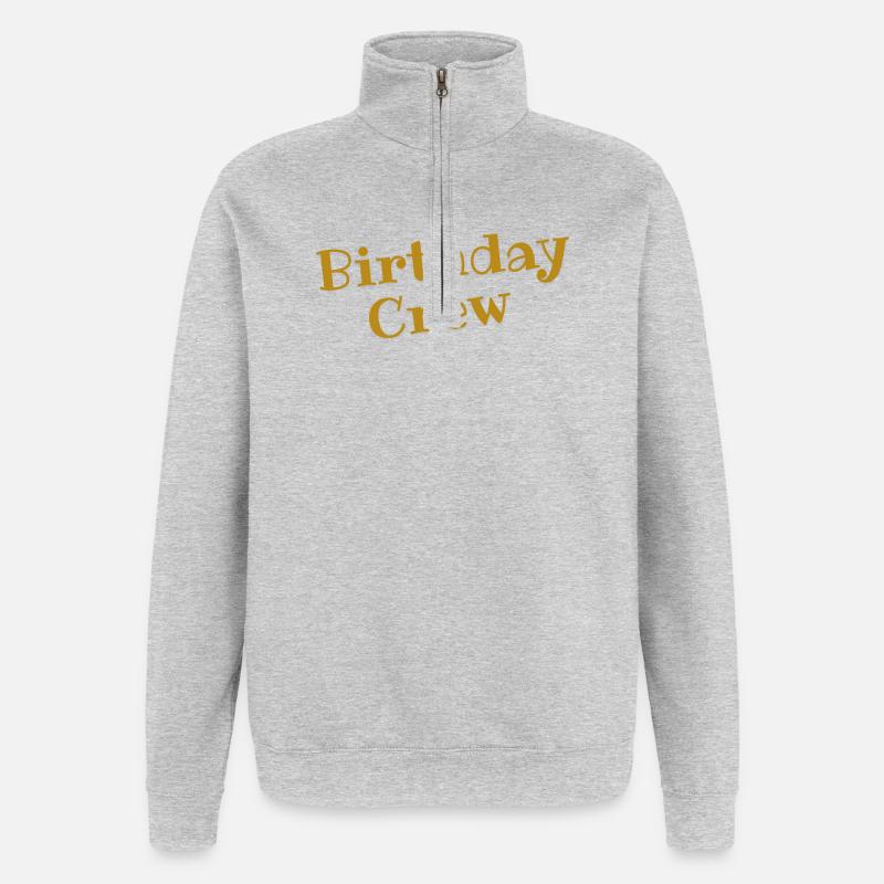 Équipe d’anniversaire - Sweat à zip 1/4 - gris chiné
