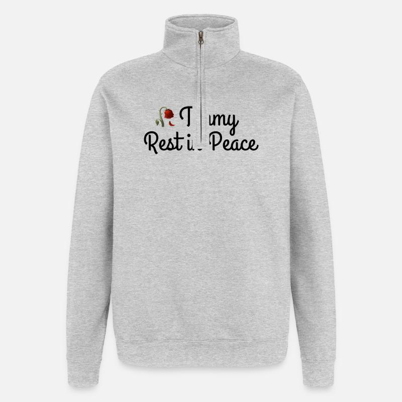 Timmy, repose en paix, baleine - Sweat à zip 1/4 - gris chiné