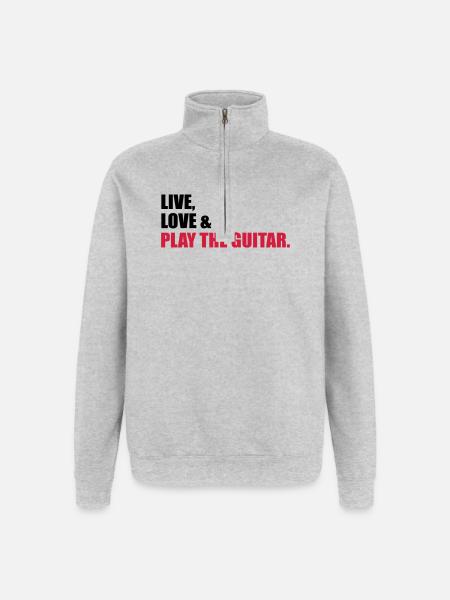 guitar - Quarter-Zip Sweatshirt - heather grey