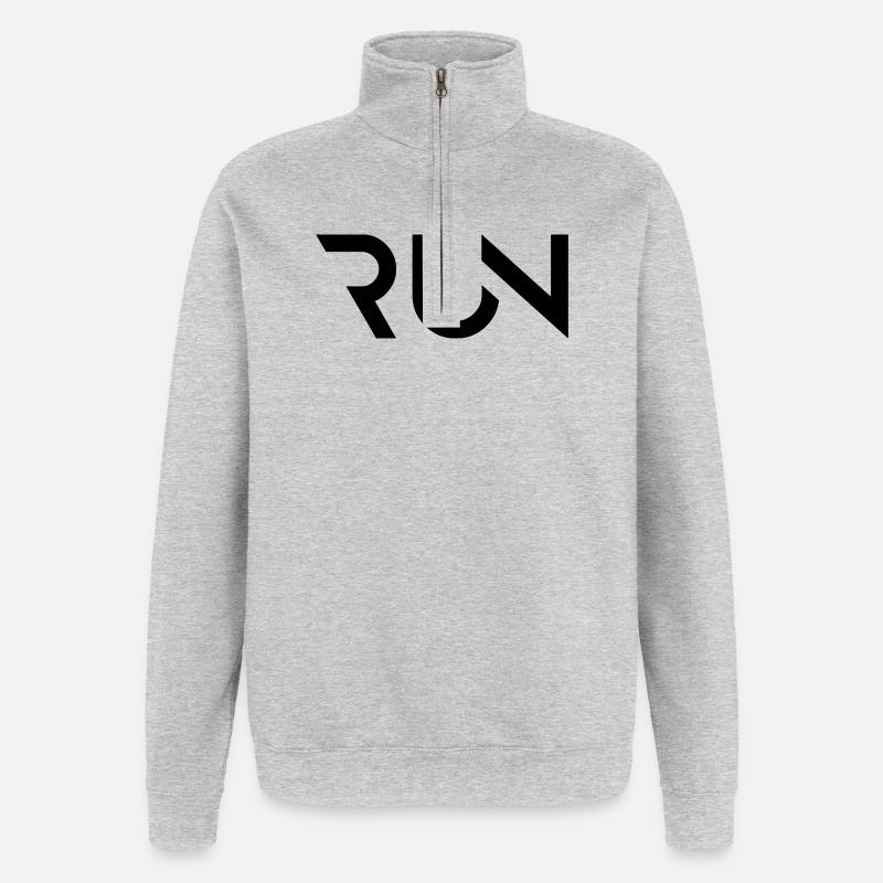 LAUF - Quarter-Zip-Sweatshirt - Grau meliert