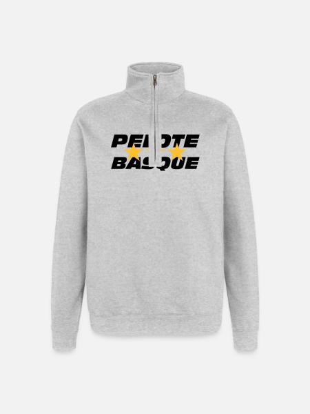 Pelote Basque - Sweat à zip 1/4 - gris chiné