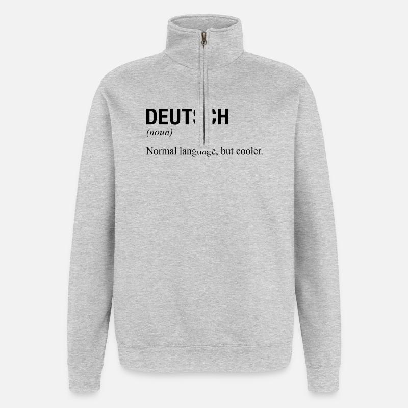 GERMAN Language deutsche Sprache - Quarter-Zip Sweatshirt - heather grey