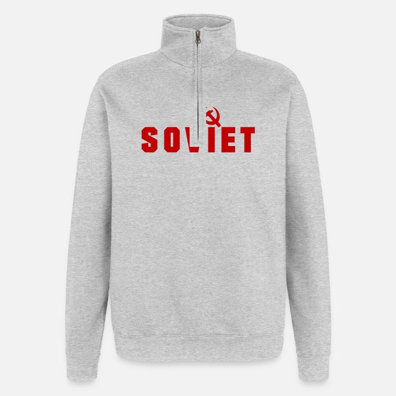 Soviet - Russia - Quarter-Zip Sweatshirt - heather grey