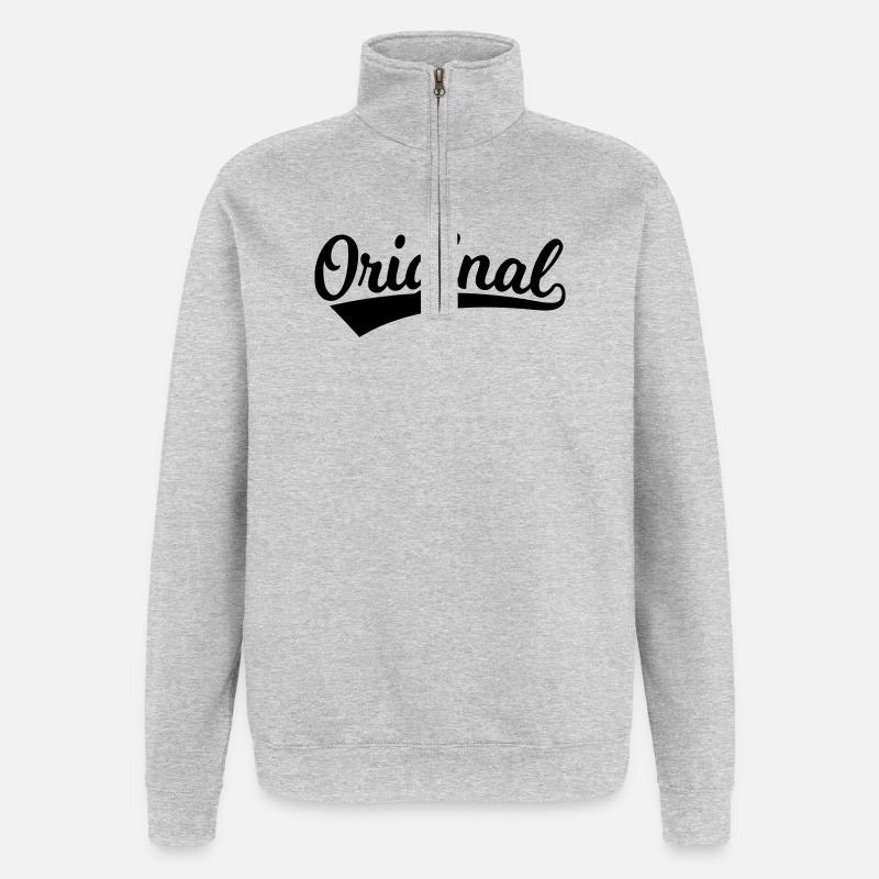Original Schriftzug - Quarter-Zip-Sweatshirt - Grau meliert