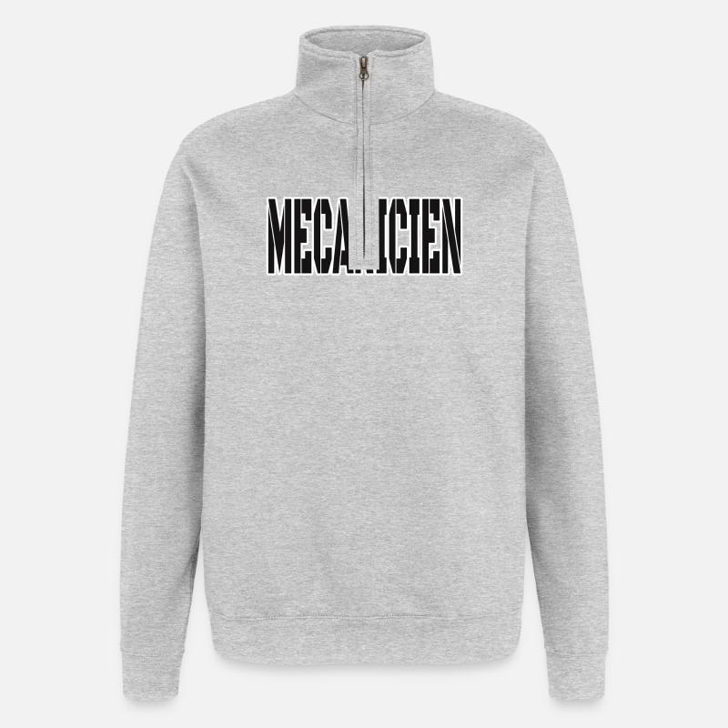 CADEAU POUR MECANICIEN - Sweat à zip 1/4 - gris chiné