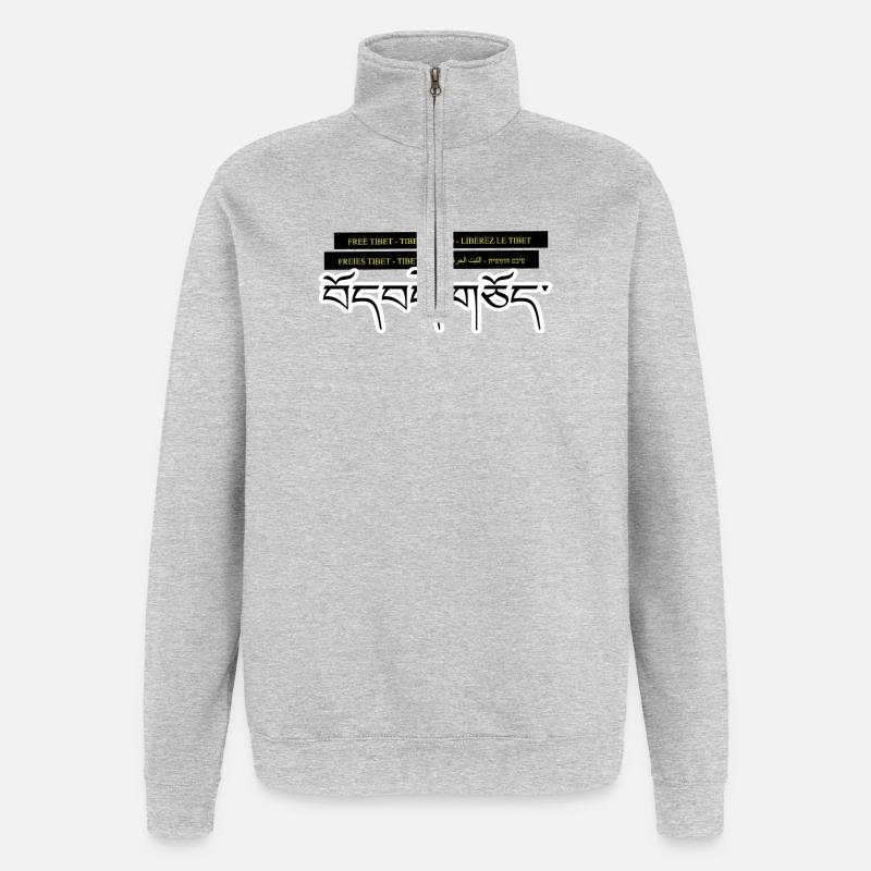 Multi Tibet - Sweat à zip 1/4 - gris chiné