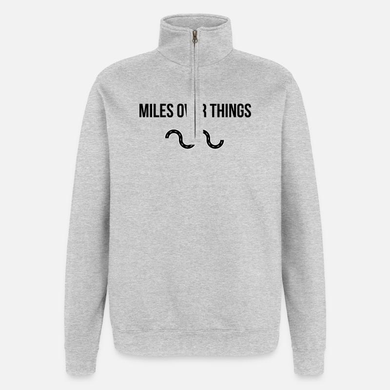 Miles Over Things – Chemise d’aventure - Sweat à zip 1/4 - gris chiné