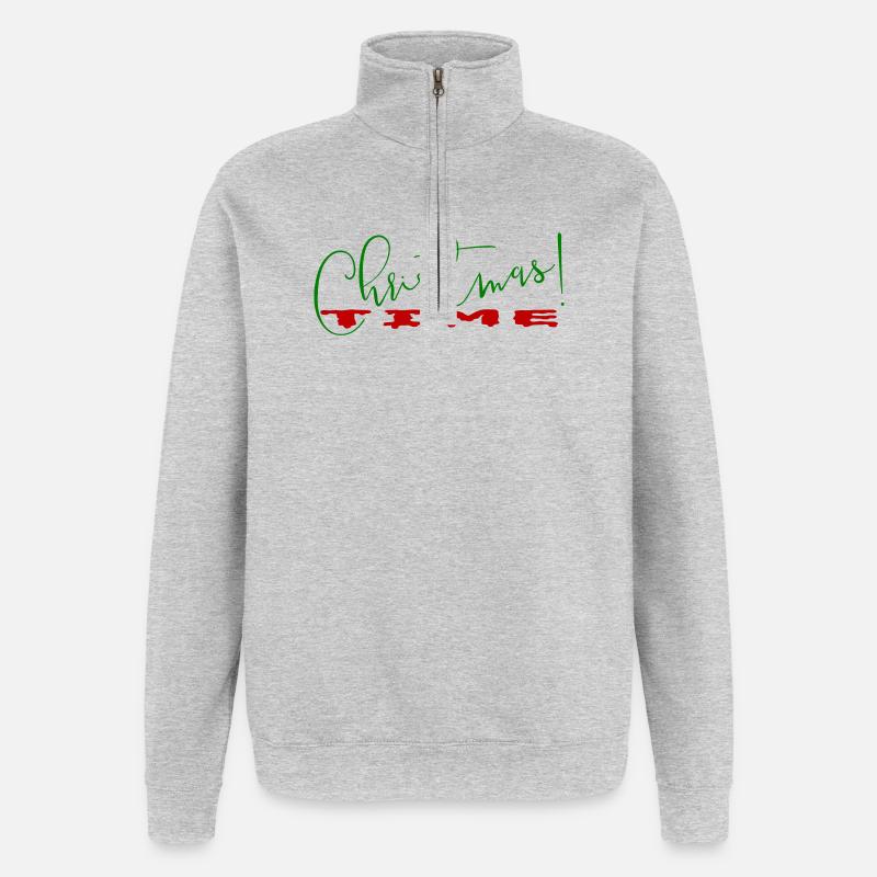 Période de Noël - Sweat à zip 1/4 - gris chiné