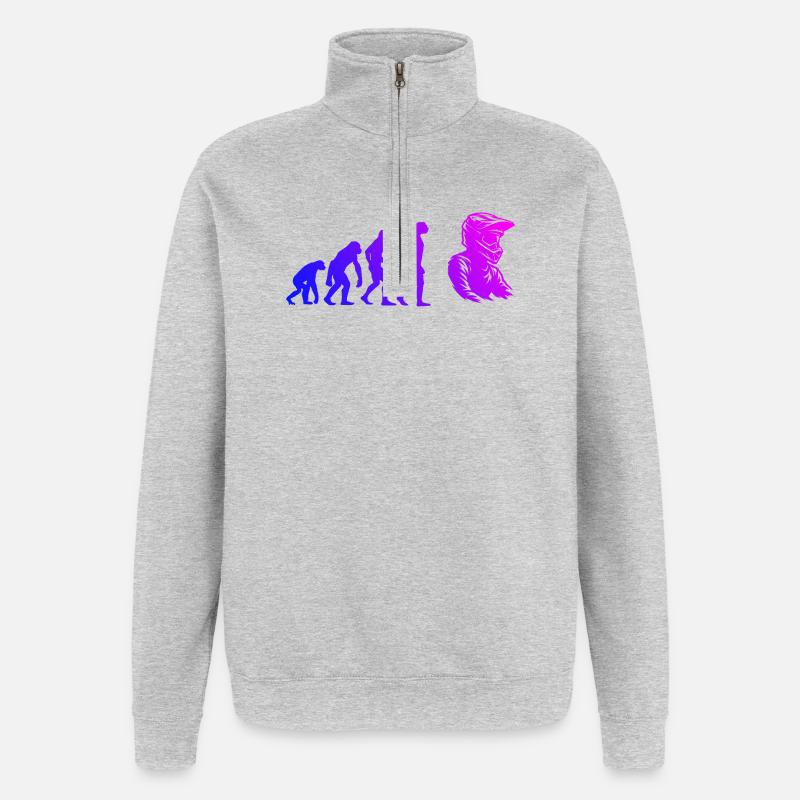 Déclaration pour tous les motocross - Sweat à zip 1/4 - gris chiné