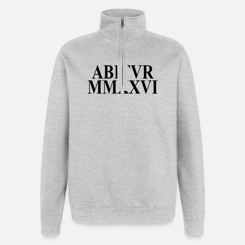 Abitur 2026 - Abitur - Chiffres romains - Latin - Sweat à zip 1/4 - gris chiné
