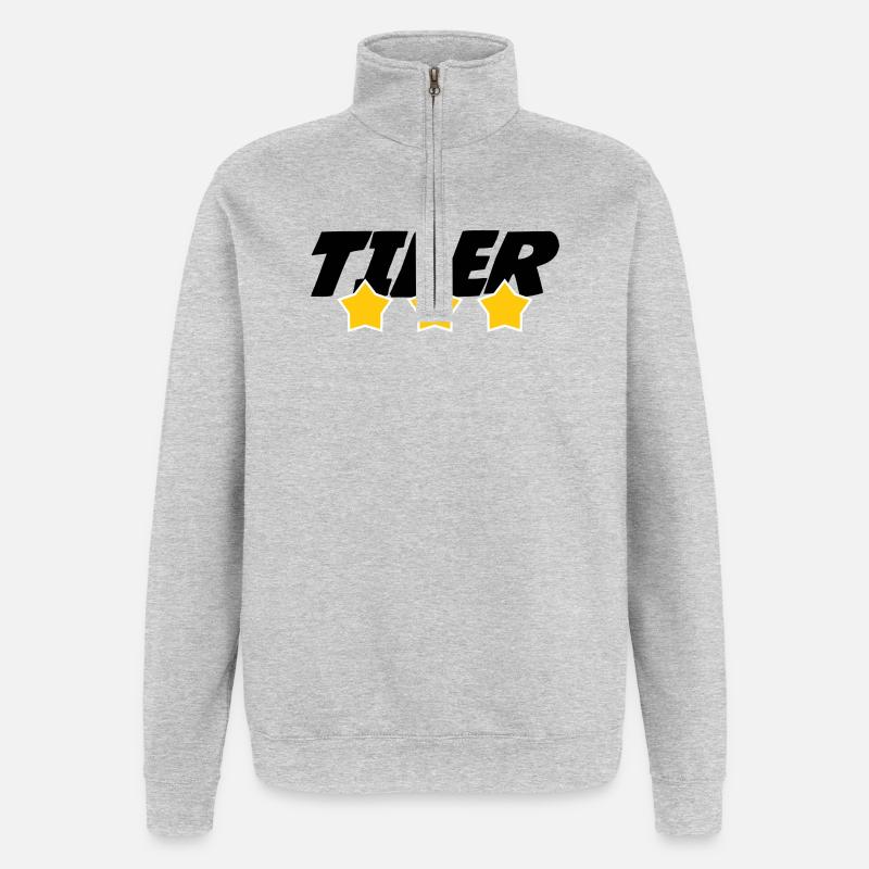 Carreleur – pro carrelage pose précision métier  - Sweat à zip 1/4 - gris chiné
