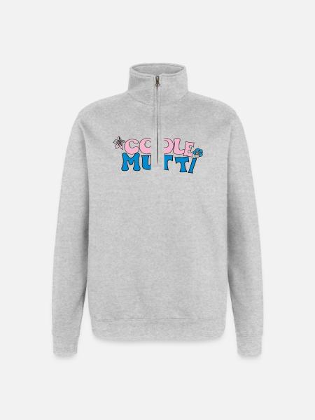 Coole Mutti - Quarter-Zip-Sweatshirt - Grau meliert