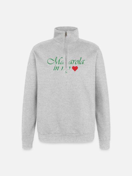 Manarola in my Heart - Quarter-Zip Sweatshirt - heather grey