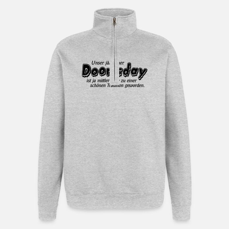 Doomsday - Quarter-Zip-Sweatshirt - Grau meliert