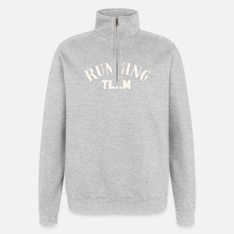 Running Team - Quarter-Zip-Sweatshirt - Grau meliert