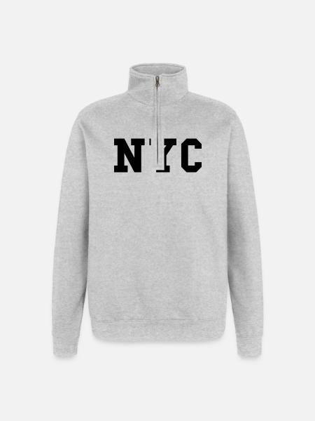 nyc - new york city - Quarter-Zip Sweatshirt - heather grey