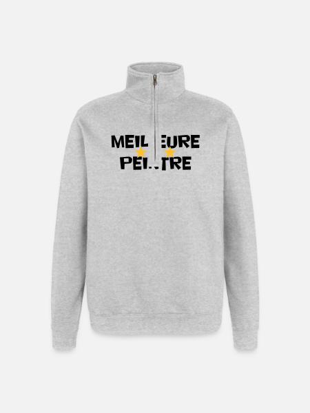 Beste Maler - Quarter-Zip-Sweatshirt - Grau meliert