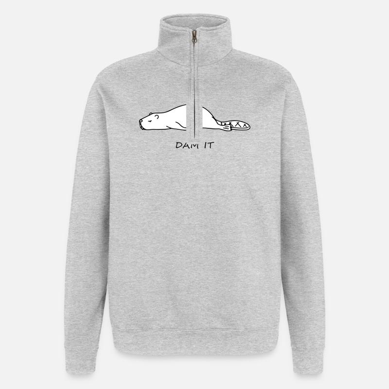 Lustiger Biber - Quarter-Zip-Sweatshirt - Grau meliert