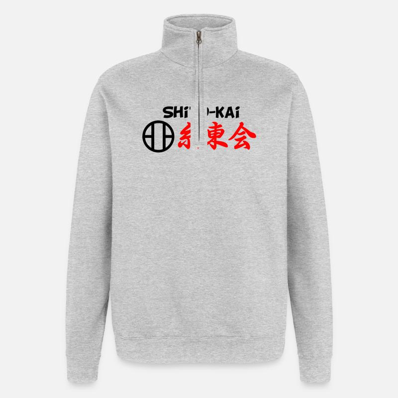 Emblème du karaté Shito kai SHITO-KAI - Sweat à zip 1/4 - gris chiné