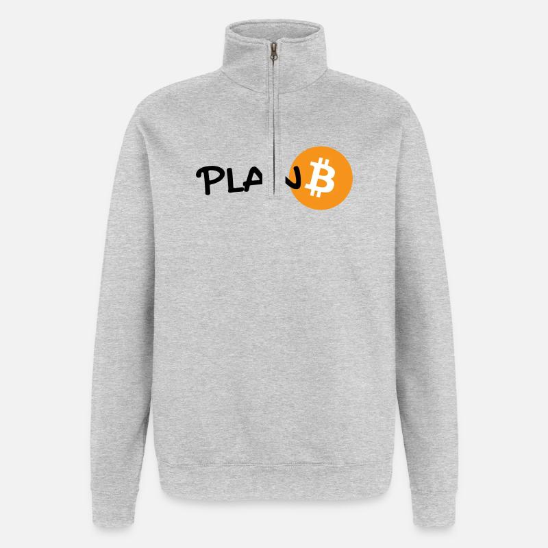 plan B - bitcoin Plan Bitcoin - Hoodl - Sweat à zip 1/4 - gris chiné