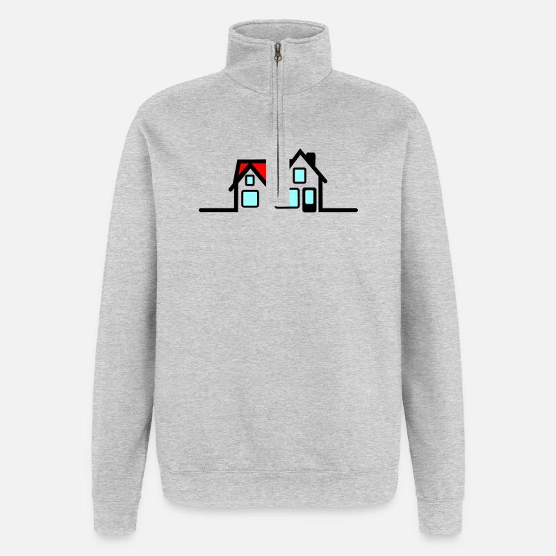 Haus - Quarter-Zip-Sweatshirt - Grau meliert
