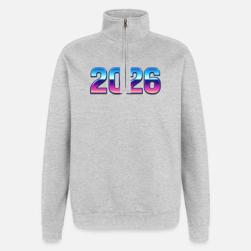 Neon 2026 Gradient Design - Quarter-Zip Sweatshirt - heather grey