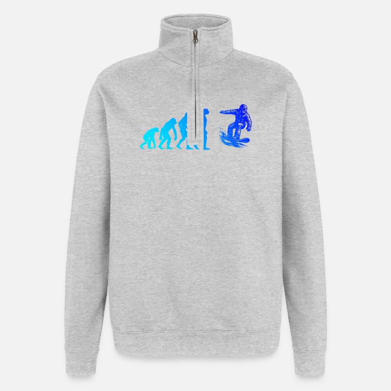 Modern Snowboard Artwork - Quarter-Zip Sweatshirt - heather grey