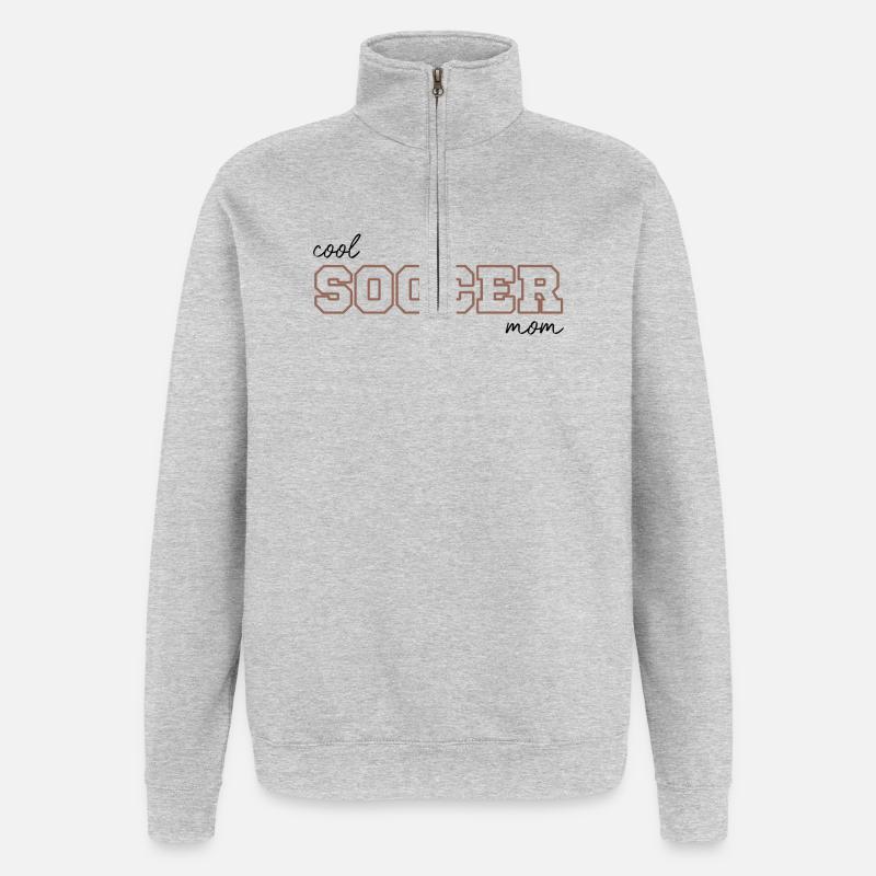 Maman de foot cool - Sweat à zip 1/4 - gris chiné