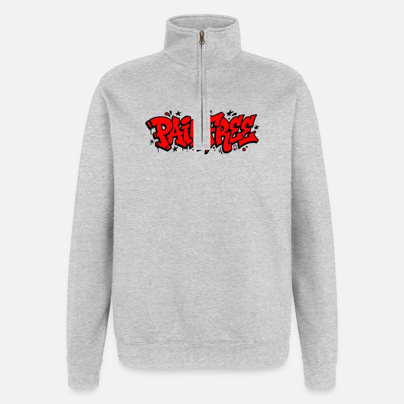 Graffiti Painter Schriftzug - Quarter-Zip-Sweatshirt - Grau meliert