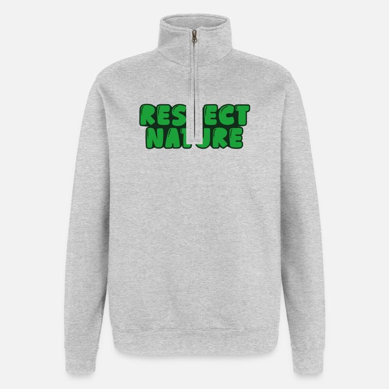 Respect nature - Quarter-Zip Sweatshirt - heather grey