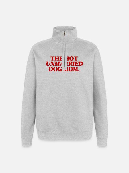 Cadeau drôle de la maman de hot-dog non mariée - Sweat à zip 1/4 - gris chiné