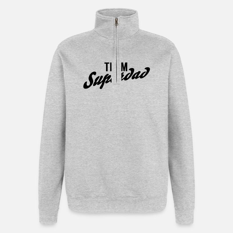Team Superdad - Quarter-Zip-Sweatshirt - Grau meliert