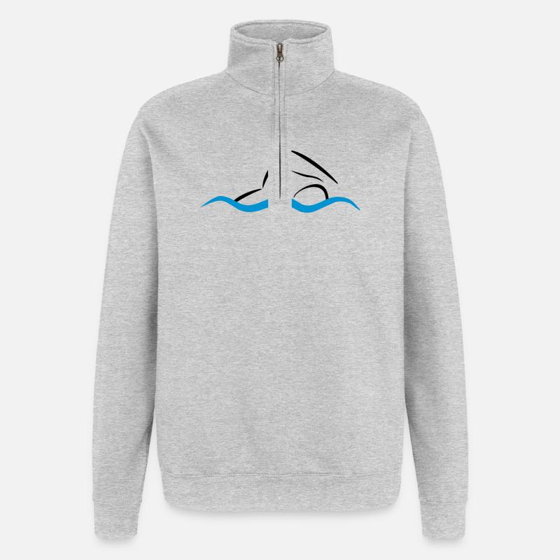 nage - Sweat à zip 1/4 - gris chiné