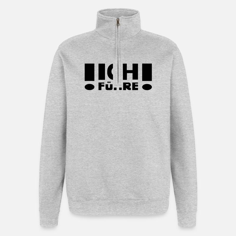 Je mène - Sweat à zip 1/4 - gris chiné