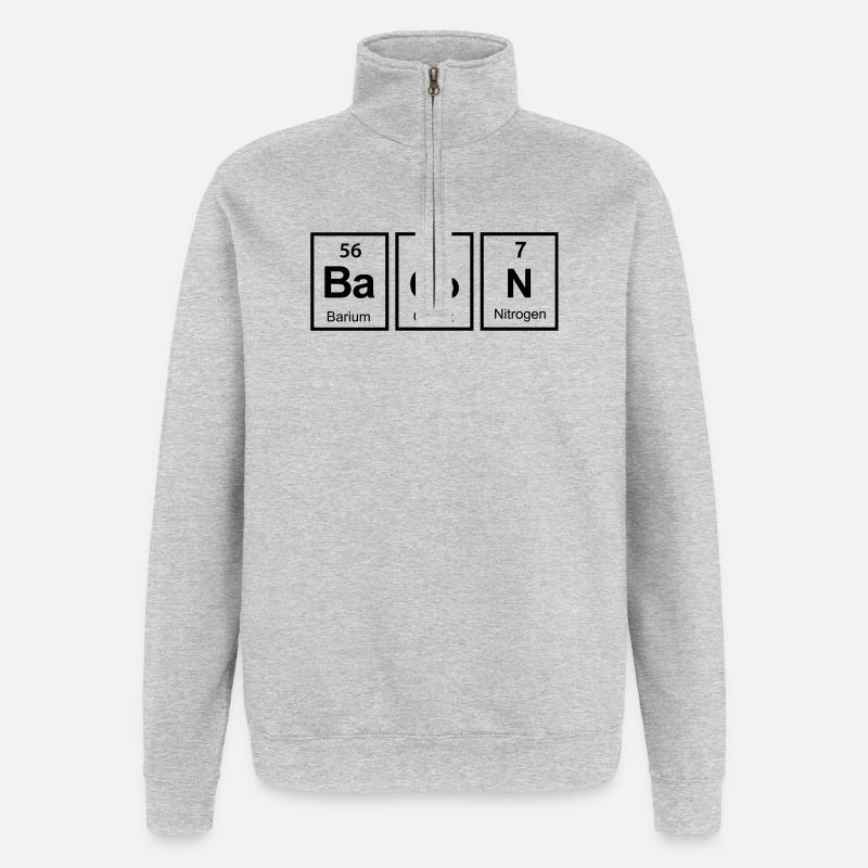bacon - Sweat à zip 1/4 - gris chiné