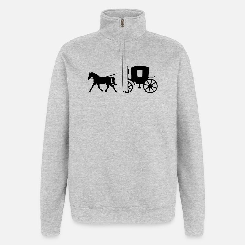 véhicule - Sweat à zip 1/4 - gris chiné