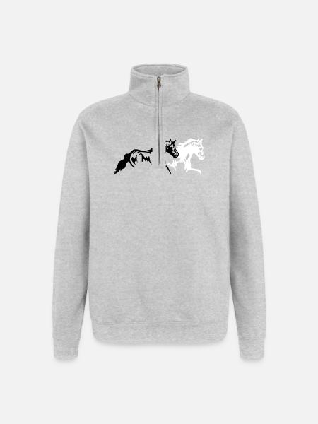 horses stallion mare foal - Quarter-Zip Sweatshirt - heather grey
