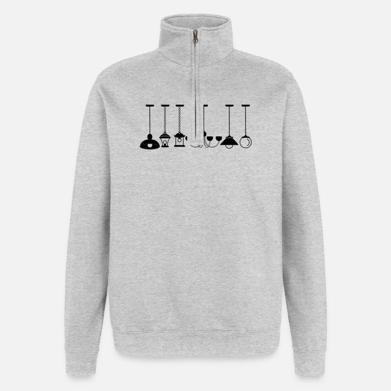 Collection de suspensions - Sweat à zip 1/4 - gris chiné