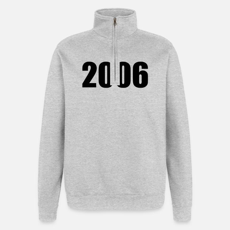 2006 modèle d’anniversaire personnaliser la conception - Sweat à zip 1/4 - gris chiné