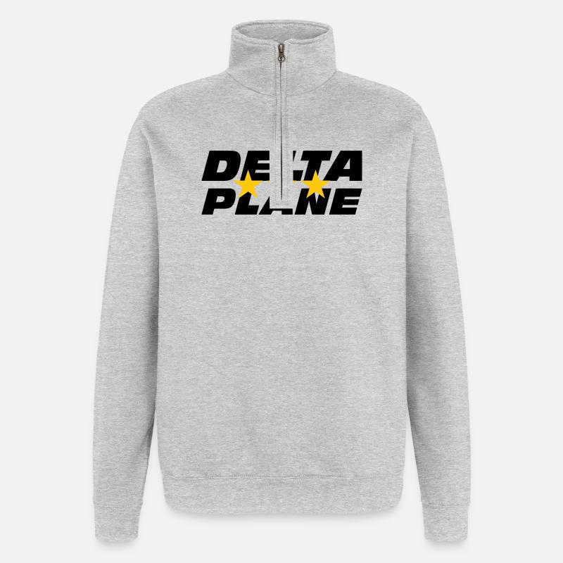 Logo Delta Plane Étoiles d'Excellence - Sweat à zip 1/4 - gris chiné