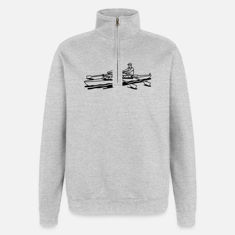 Aviron - Sweat à zip 1/4 - gris chiné